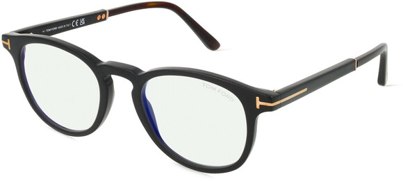 Tom Ford Accessories - Tom Ford FT5891-B 005 Black Round Blue Light Glasses